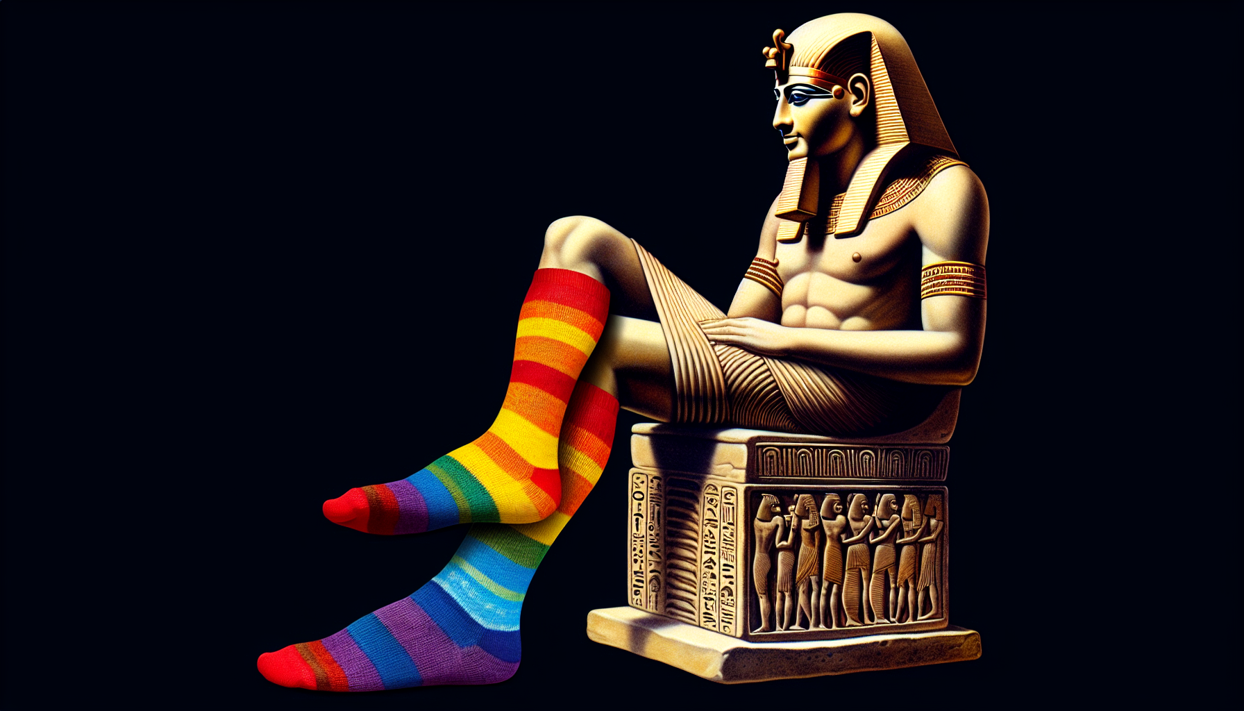 rainbow socks | history of rainbow socks | LGBTQ+ pride socks | ancient colorful socks | knee high rainbow socks | sock fashion | rainbow sock evolution