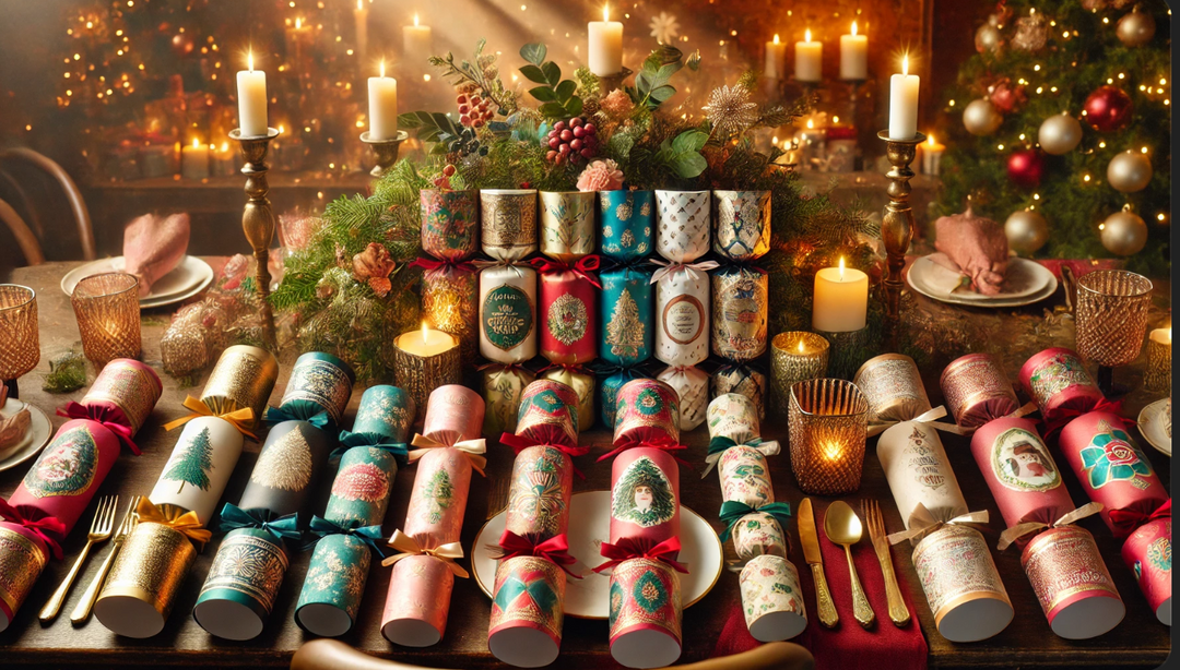 Christmas crackers | luxury crackers | eco-friendly crackers | personalised crackers | festive dinner table | holiday celebration | traditional Christmas designs