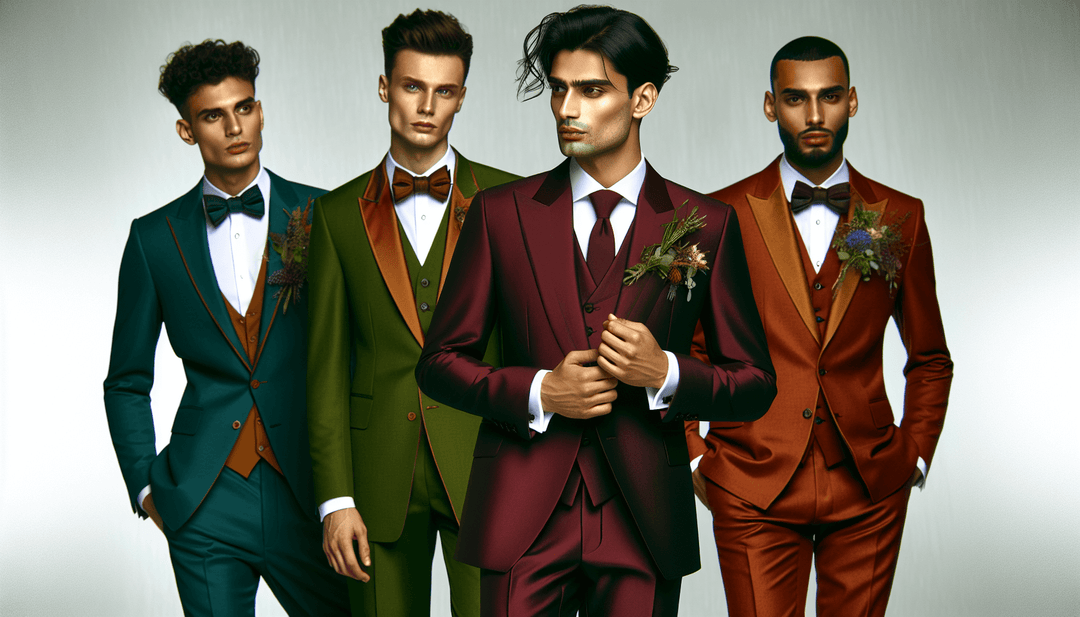 wedding fashion | groomswear trends | 2024 fashion forecast | groomsmen style | unconventional wedding colors | jewel tones in weddings | vintage wedding attire