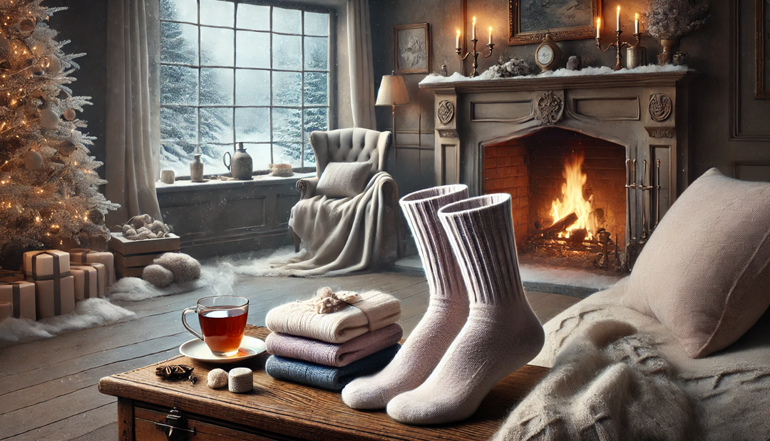 luxury cashmere socks | cozy gift ideas | premium sock collection | knee-high cashmere socks | winter essentials | gift box presentation | elegant sock gift