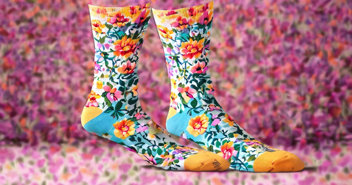 Floral socks | Women's socks | Fashion accessories | Feminine style | Comfortable | Vibrant designs | Whimsical patterns