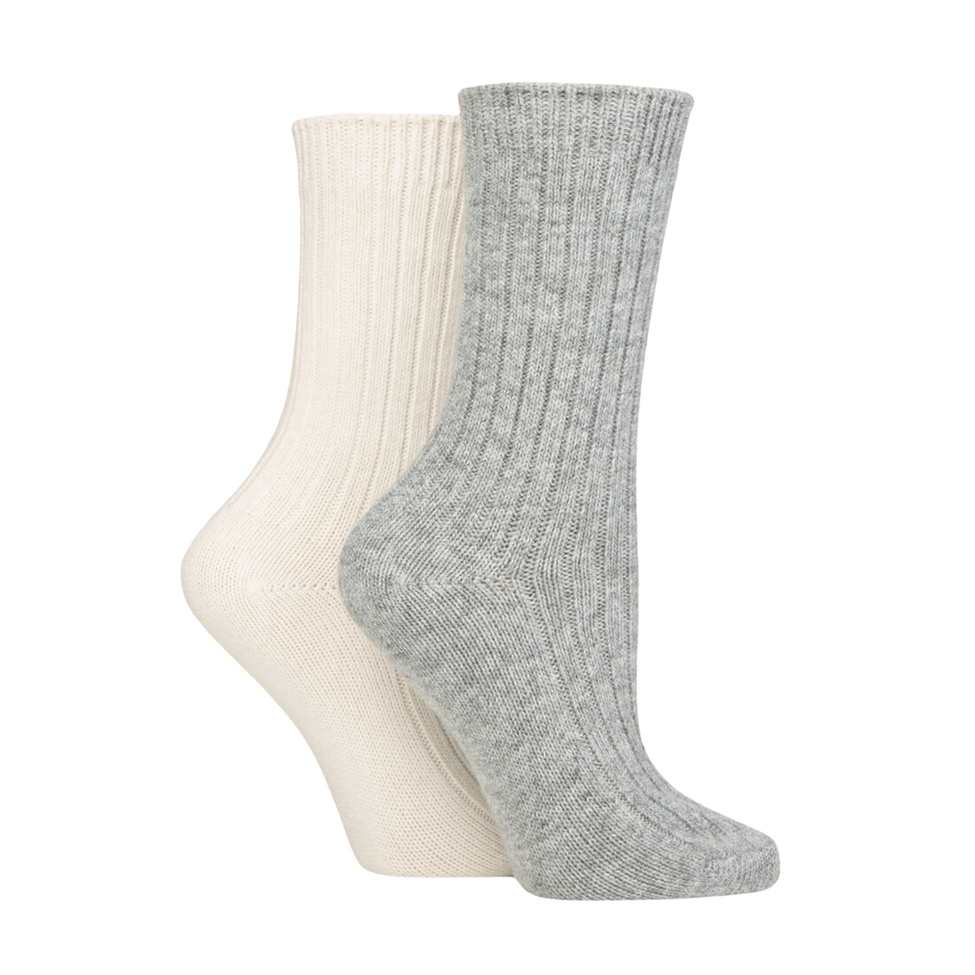 Cashmere Blend Socks | Luxury Gift Box | Cozy Bed Socks | Ribbed Ankle Socks
