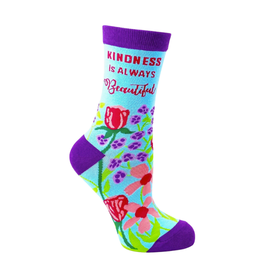 Floral Novelty socks | Colourful flowers socks| Inspirational text Socks | Sock Geeks