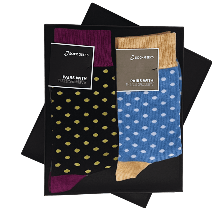 polka dot socks | elegant socks | high-quality cotton socks | gift box socks | sock geeks