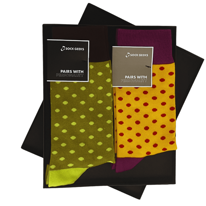 matching socks for couples | polka dot socks | premium cotton socks | sock geeks