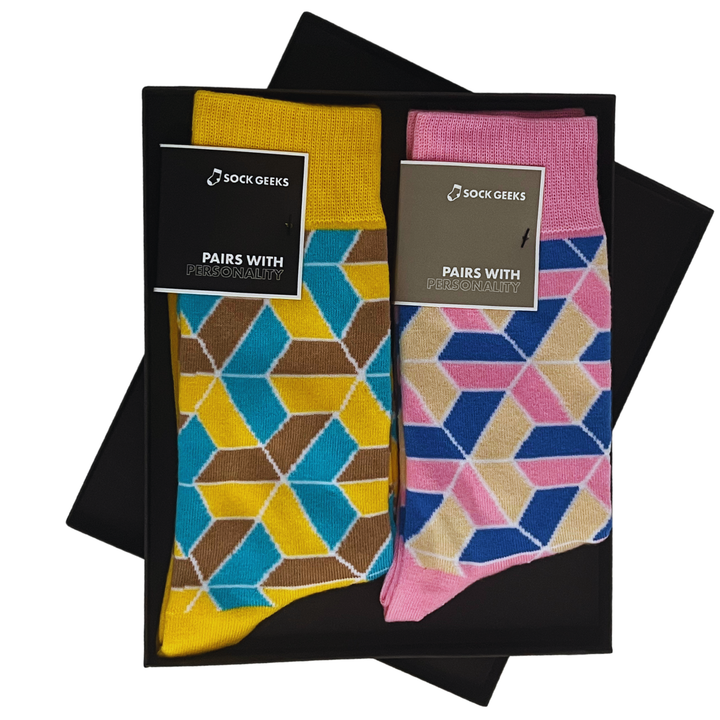 Matching Socks for Couples: Luxury Gift Box - Vertex Collection