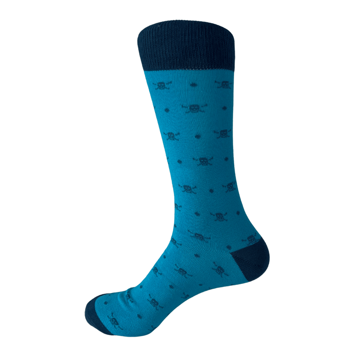 Blue skull socks | Navy skull socks | Men's stylish socks | Edgy fashion socks | Sophisticated socks | Comfortable socks | Quality socks | Unique socks | Fashion-forward socks | Sock Geeks