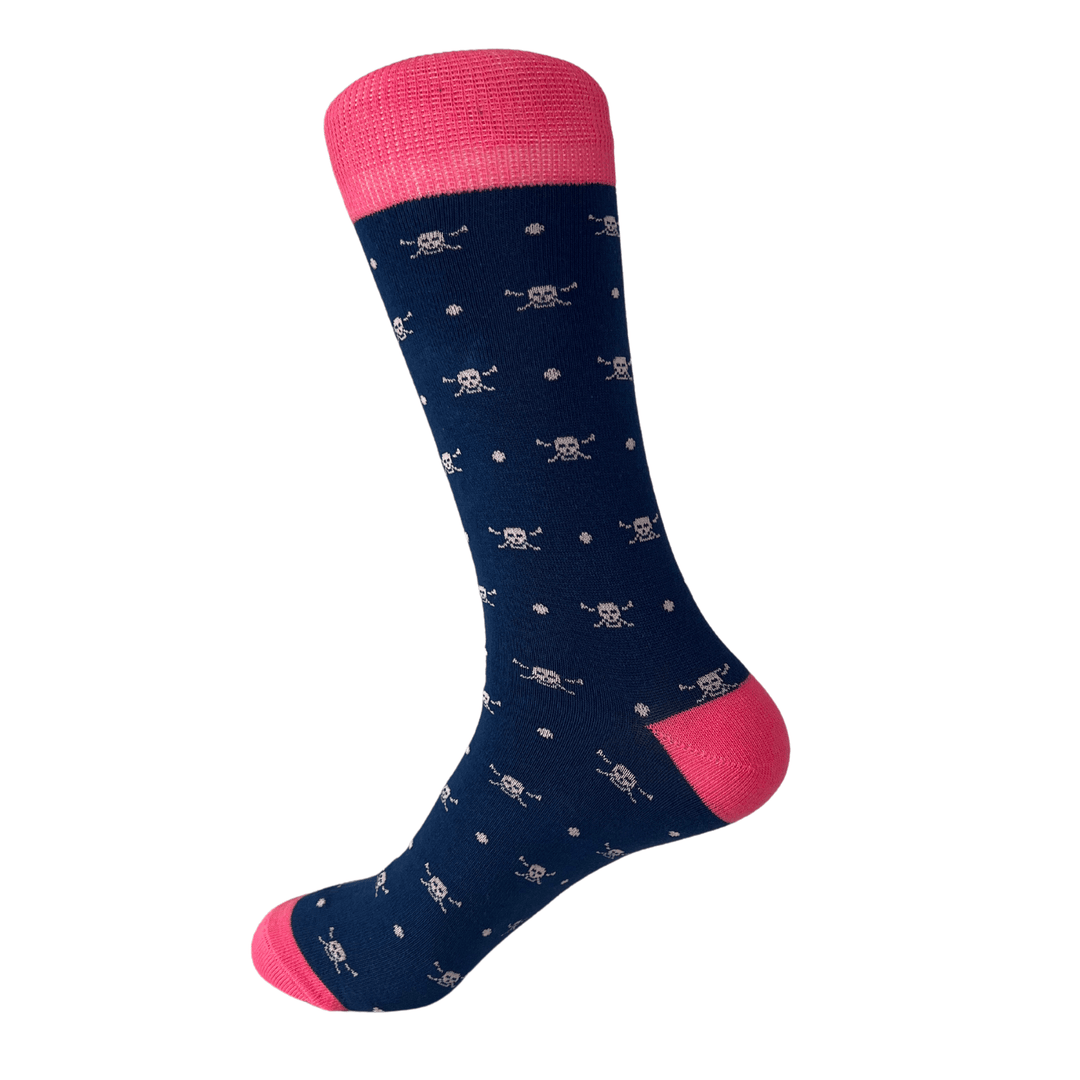 Pink skull socks | Halloween socks | Men's bold socks | Edgy fashion socks | Playful socks | Comfortable socks | Stylish socks | Unique socks | Quality socks | Halloween gift socks 