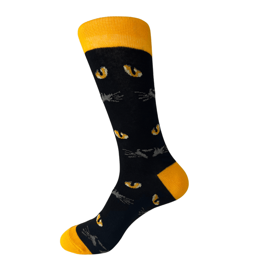 Black Cat socks l Feline eyes socks | Halloween gift socks | spooky socks | cat lover socks | Sock Geeks