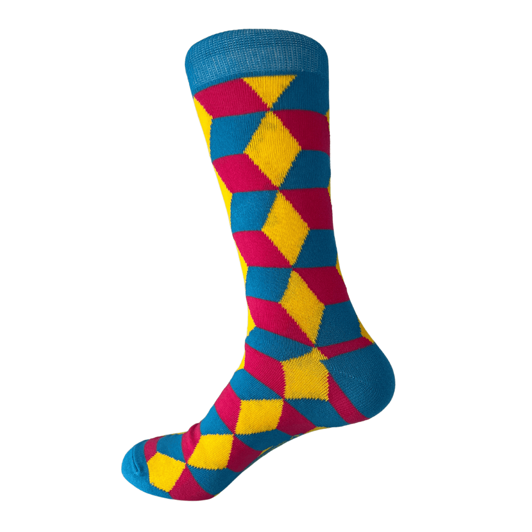 vivid harlequin socks | Sock Geeks | colorful socks | high-quality cotton socks | 200-needle count socks | comfortable socks | durable socks | sock  geeks
