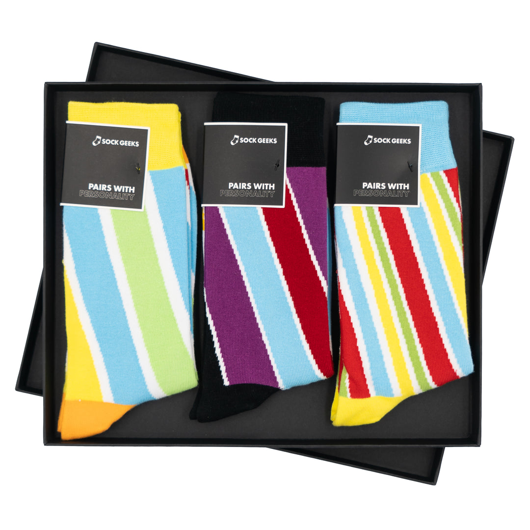 Cotton Socks | 3 Pairs Luxury Sock Gift Box | Sock Geeks